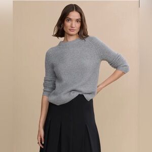 NWOT Jenni Kayne Cashmere Fisherman Sweater Heather Grey